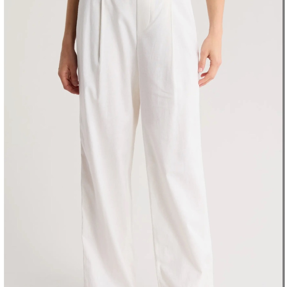 Vince navy blue linen blend Trousers